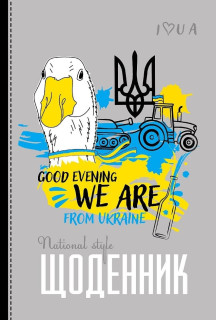 Щоденник Шкільний Тверда палітурка 7БЦ, Матова ламінація, розмір 165х240 мм, 40 аркушів, дизайн -24014