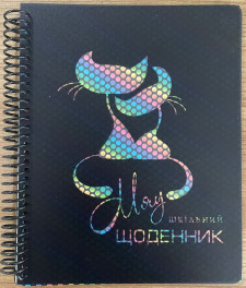 Щоденник шкільний 165*208 мм, 40 аркушів. Пластикова прозора обкладинка 350мікрон на СПІРАЛІ, дизайн - SD1951