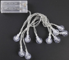 Гірлянда LED, 10 лампочок, 1.5м, різнокольорова, на 2-х батарейках "АА"-HT007