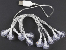 Гірлянда LED, 10 лампочок, 1.5м, різнокольорова,  від USB"-HT008